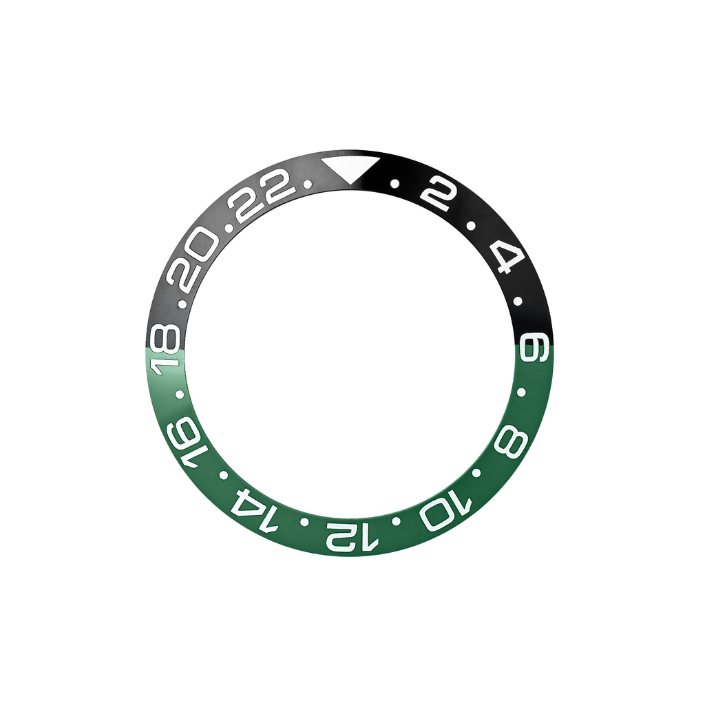 SKX007/SRPD Ceramic Bezel Insert: GMT style Green/Black