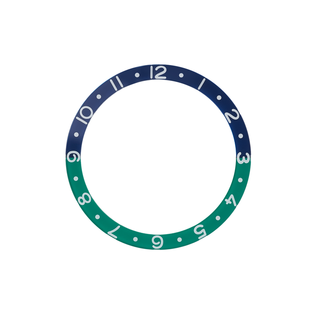 SKX007/SRPD Glass Bezel Insert: Dual Time Style Blue/Green