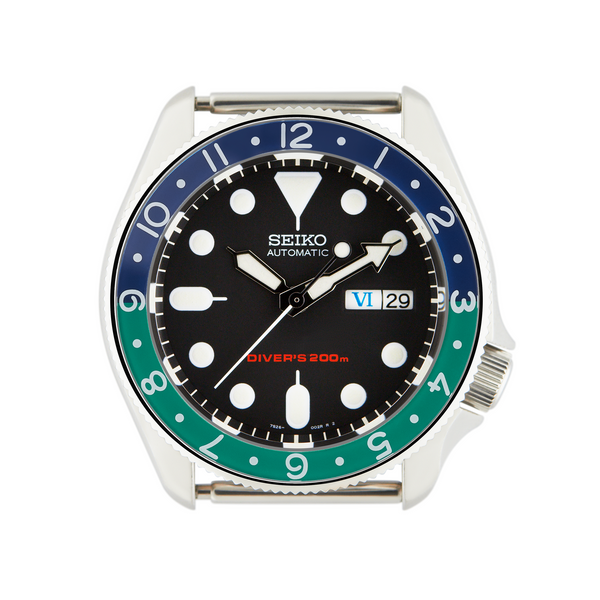 SKX007/SRPD Glass -Lünette Einsatz: Dual Time Style Blue/Green