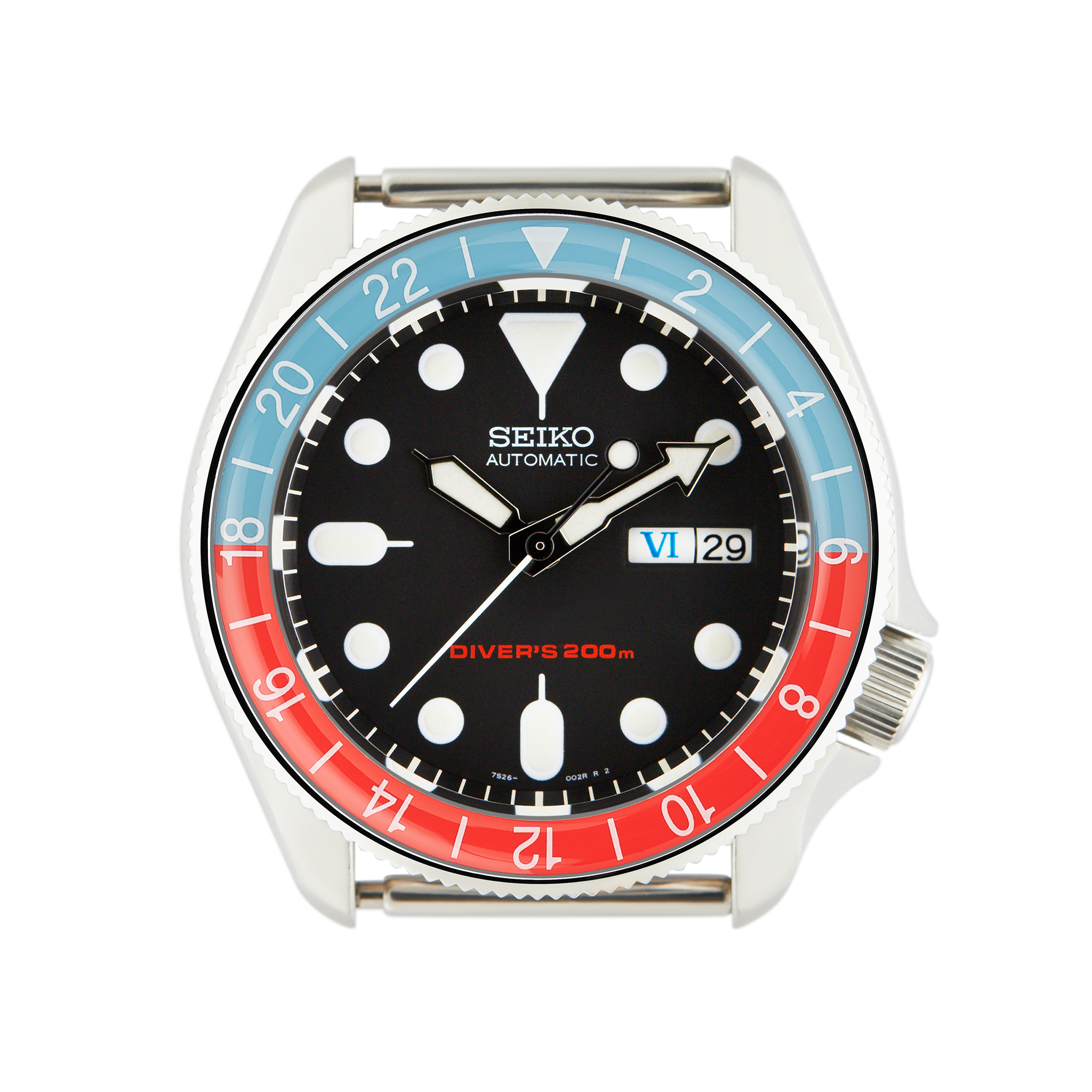 SKX007/SRPD Glass Bezel Insert: GMT Style Vintage Pepsi – namokiMODS