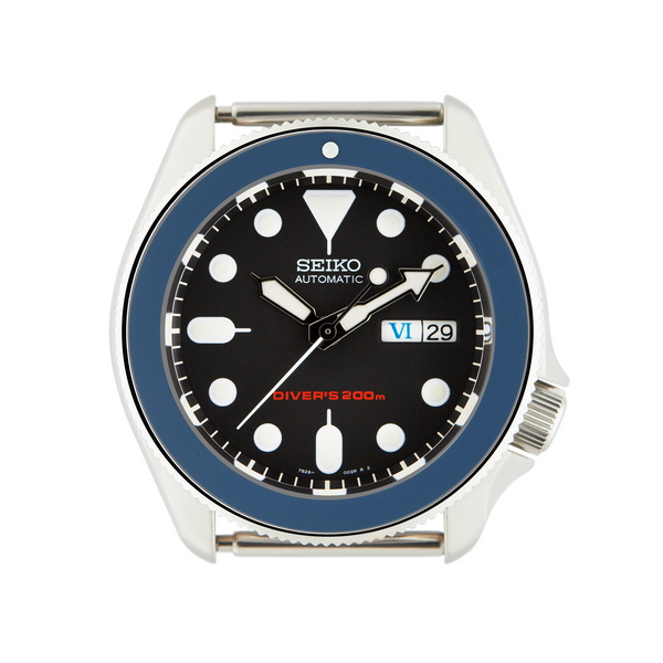 Flat 38mm Ceramic Bezel Insert For Seiko SKX007 Mod – PVD Red With Blue C3 Lume
