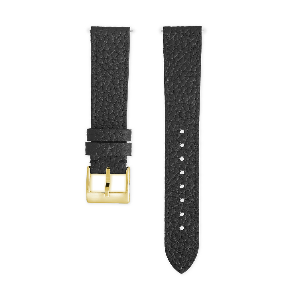 Pebbled Leather Strap: Black