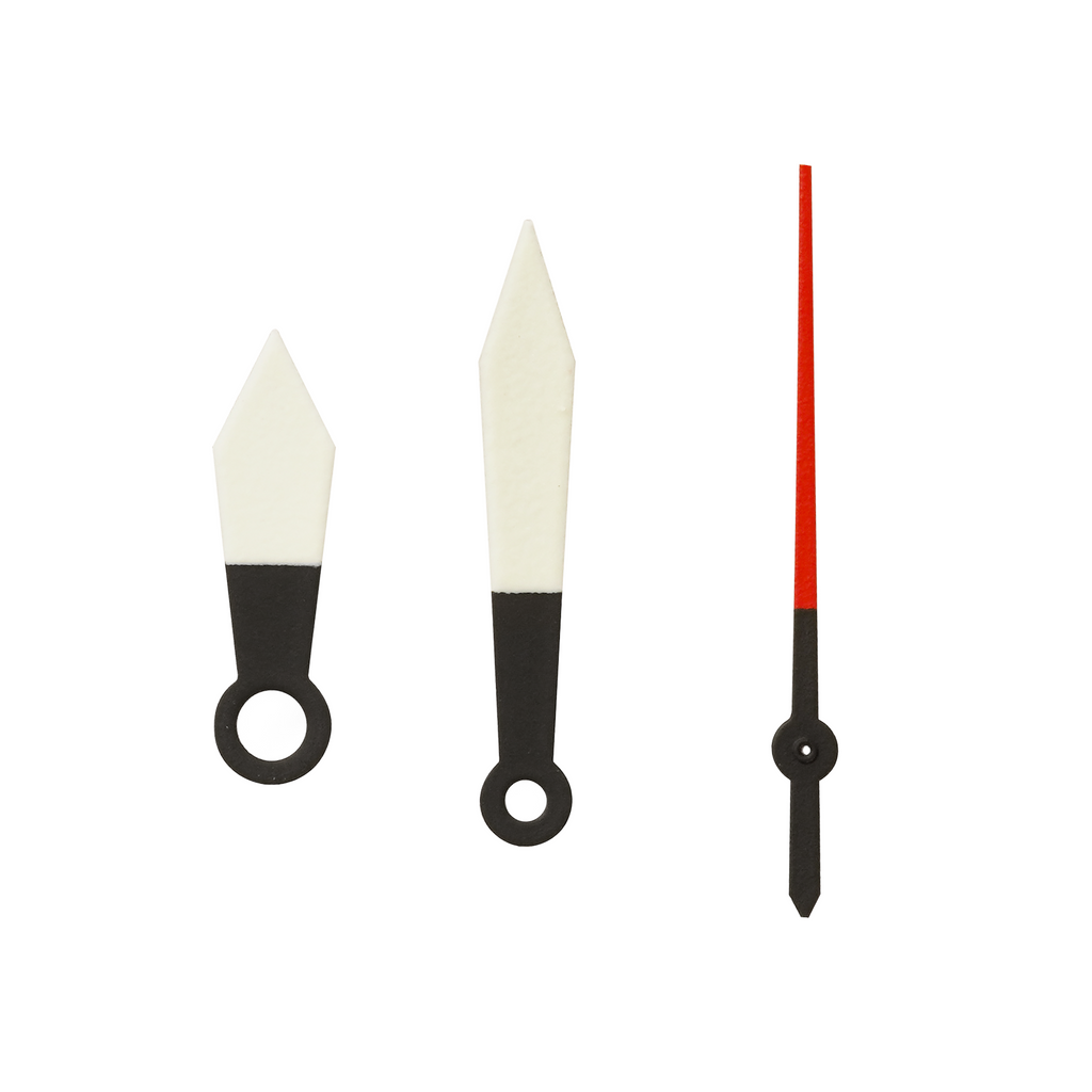 Watch Hands: Pilot White Finish w Red Sec