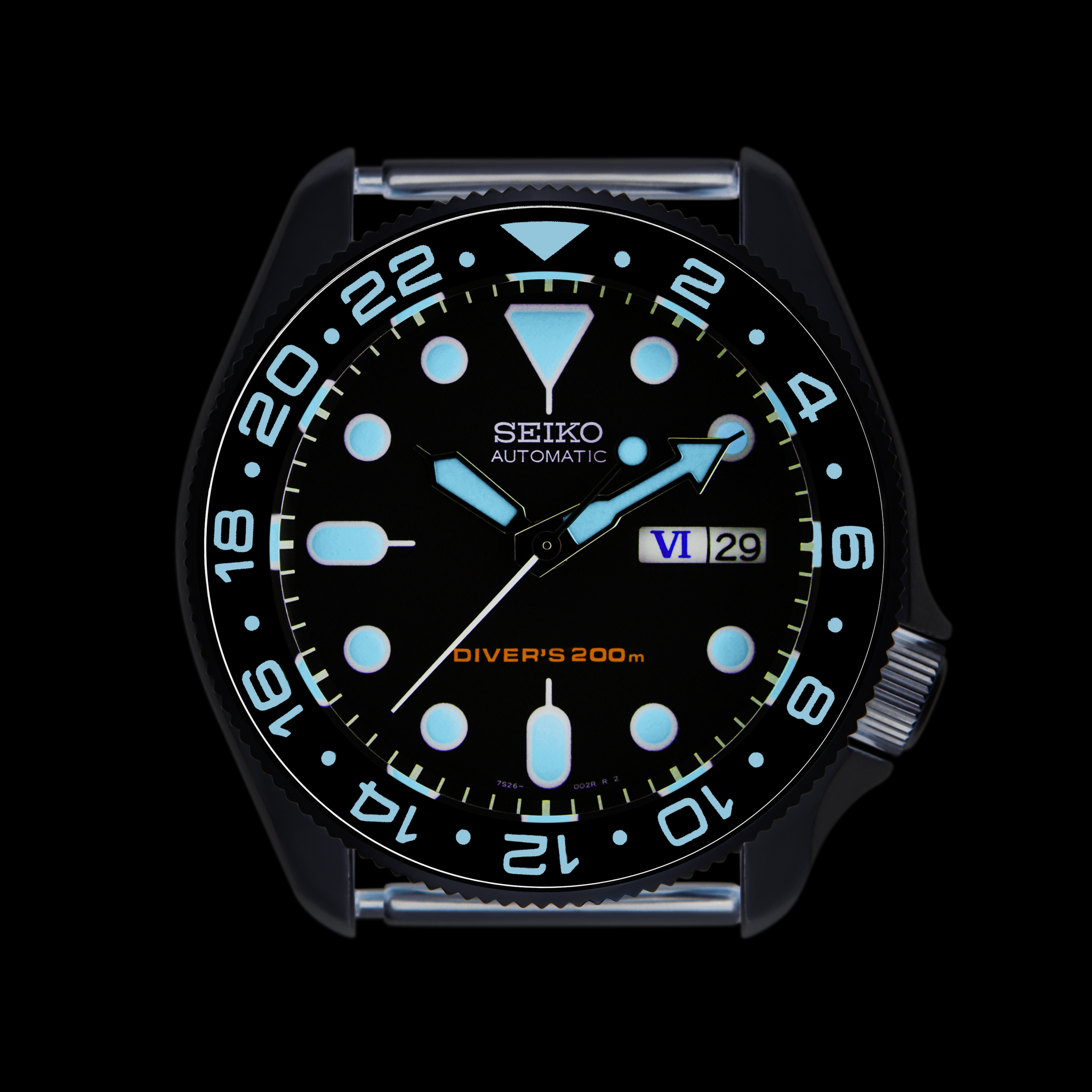 SKX007/SRPD Lumed Sapphire Bezel Insert: GMT Style Starbucks