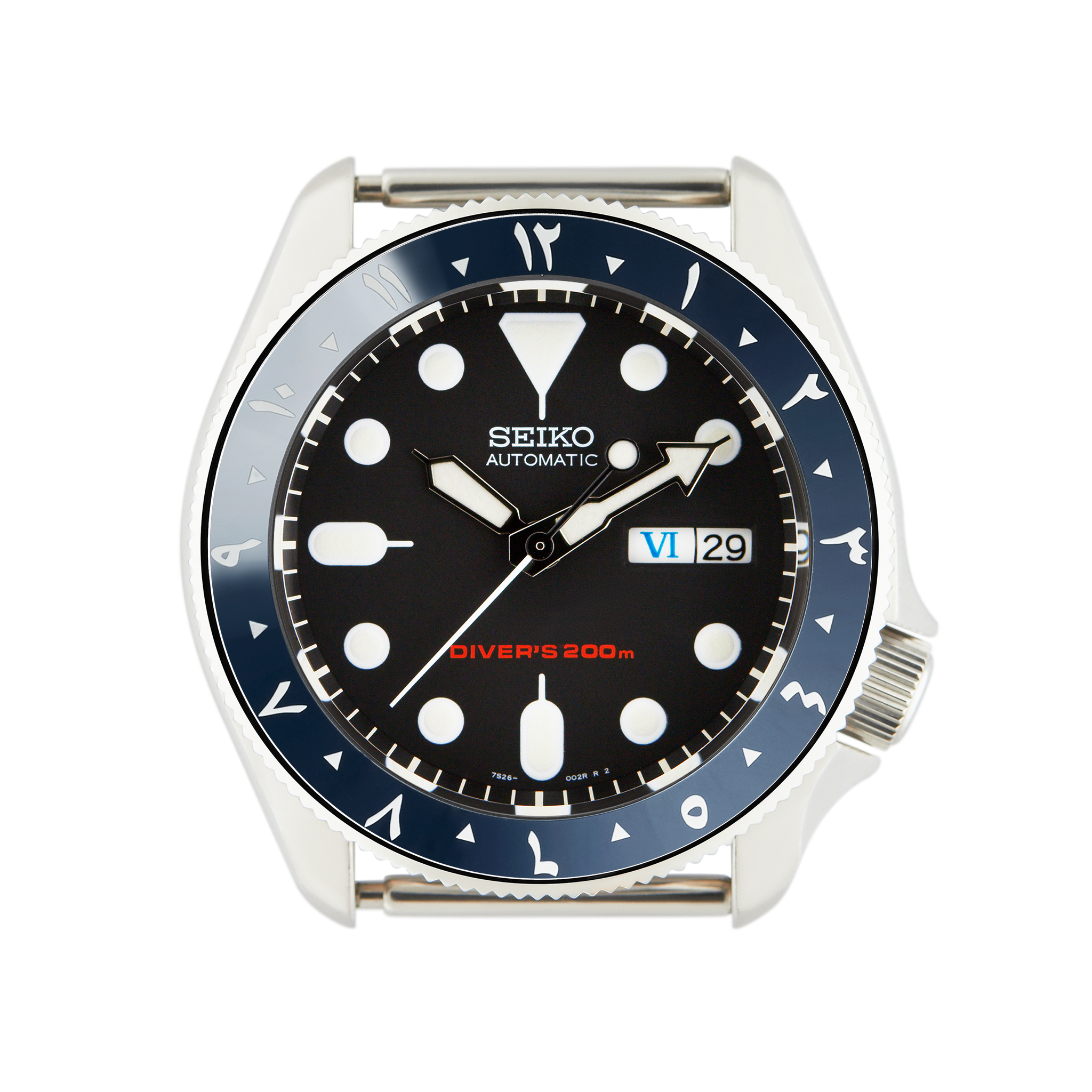 SKX007/SRPD Ceramic Bezel Insert: Arabic style Aegean Blue SKX007/SRPD Ceramic Bezel Insert: Arabic style Aegean Blue