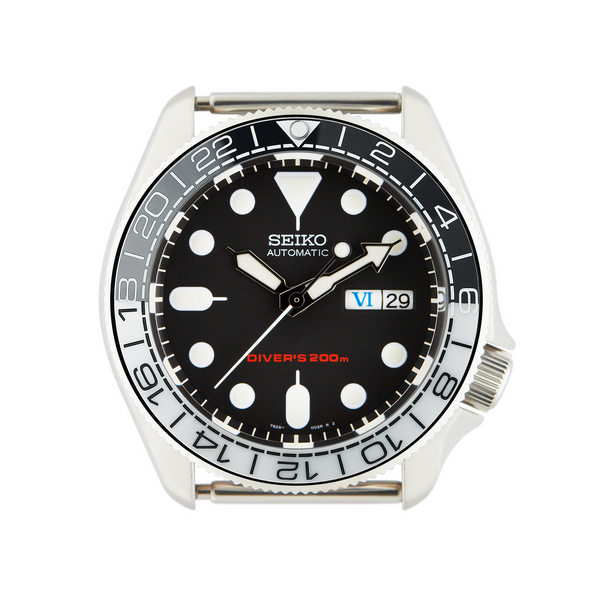 SKX007/SRPD Ceramic Bezel Insert: Seamaster GMT Style Black/White
