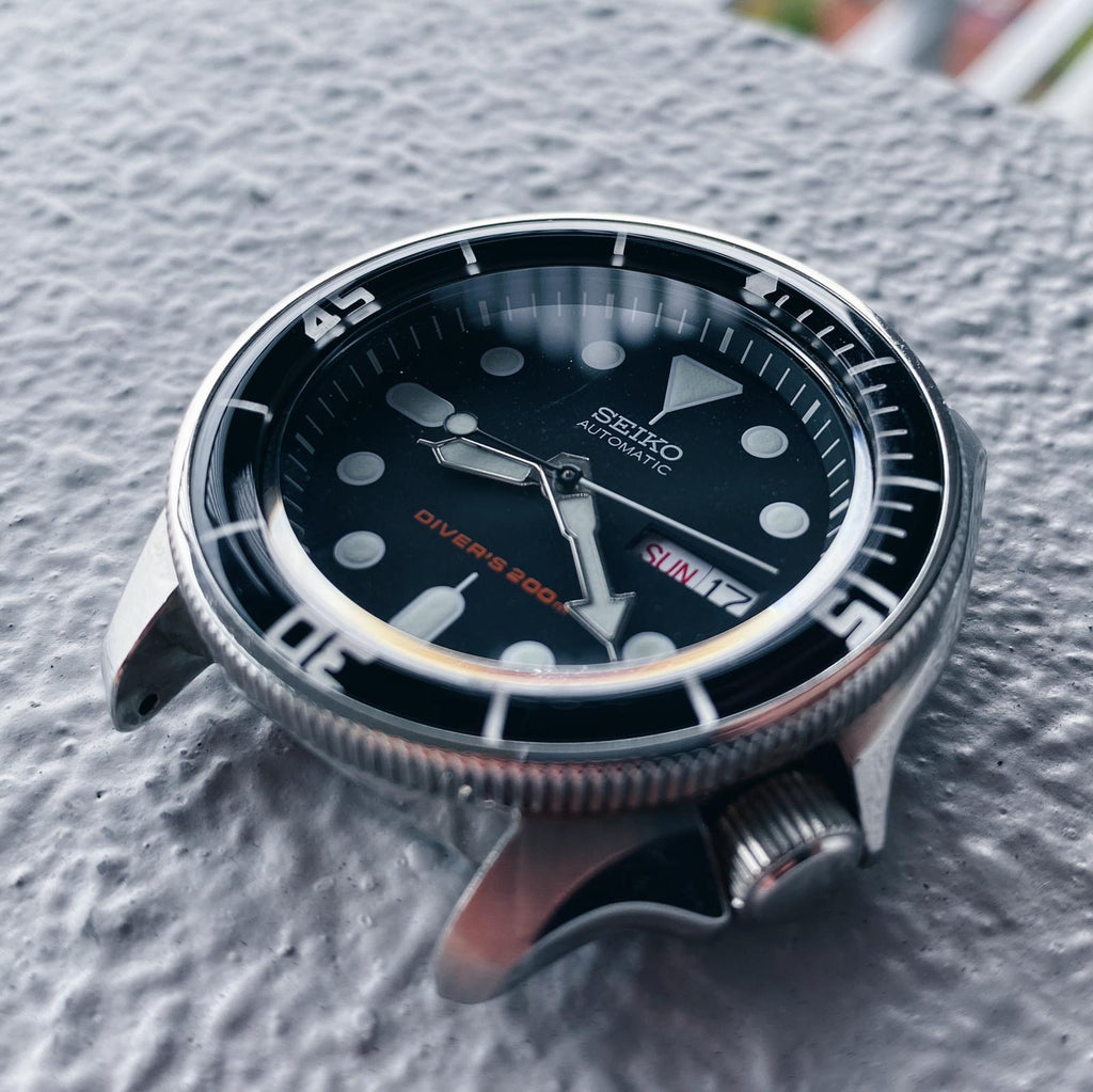 SKX007/SRPD Glass Bezel Insert: Fifty Fathoms Style Black/White