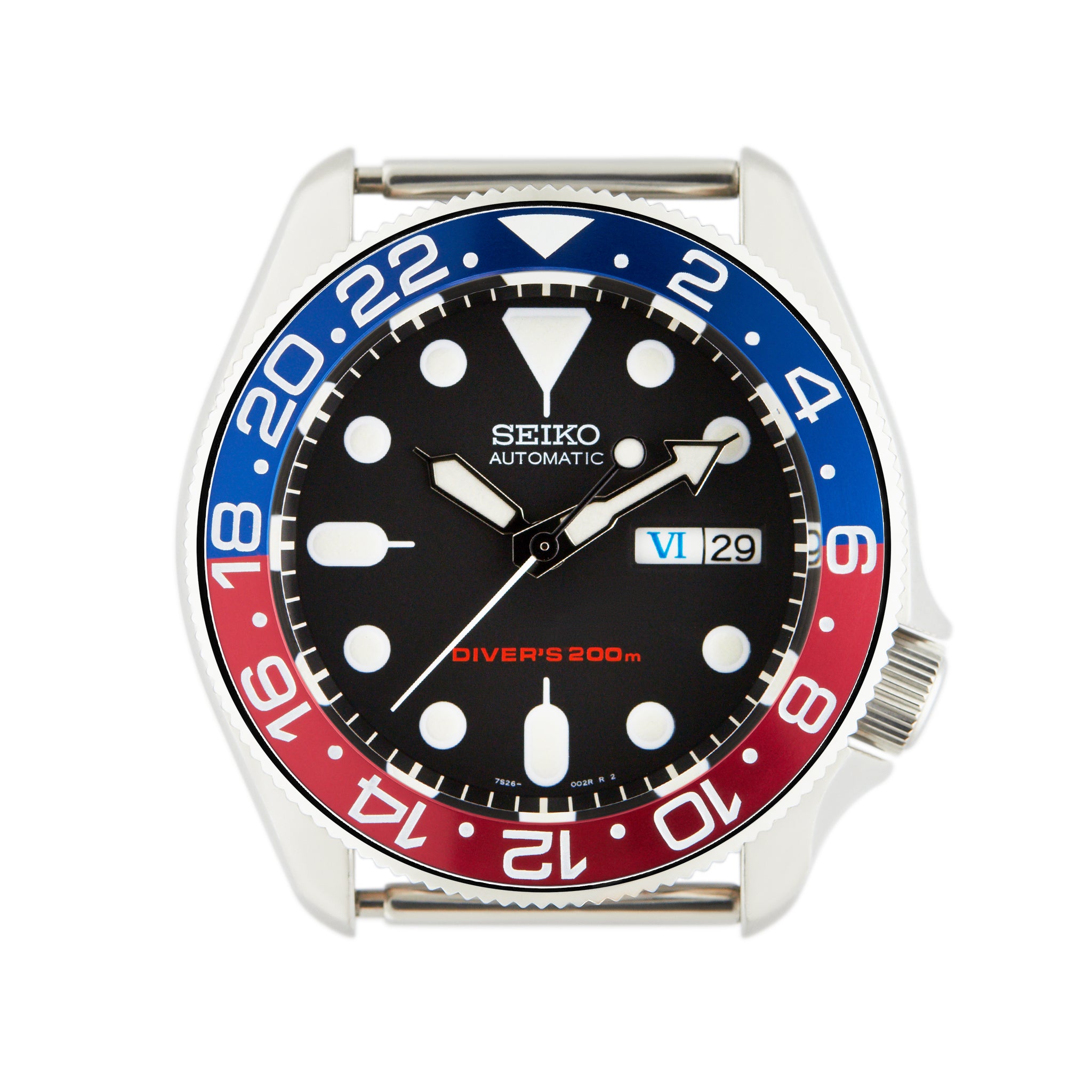 SKX007 Aluminium Bezel Insert: GMT style Red/Blue (Pepsi) namokiMODS