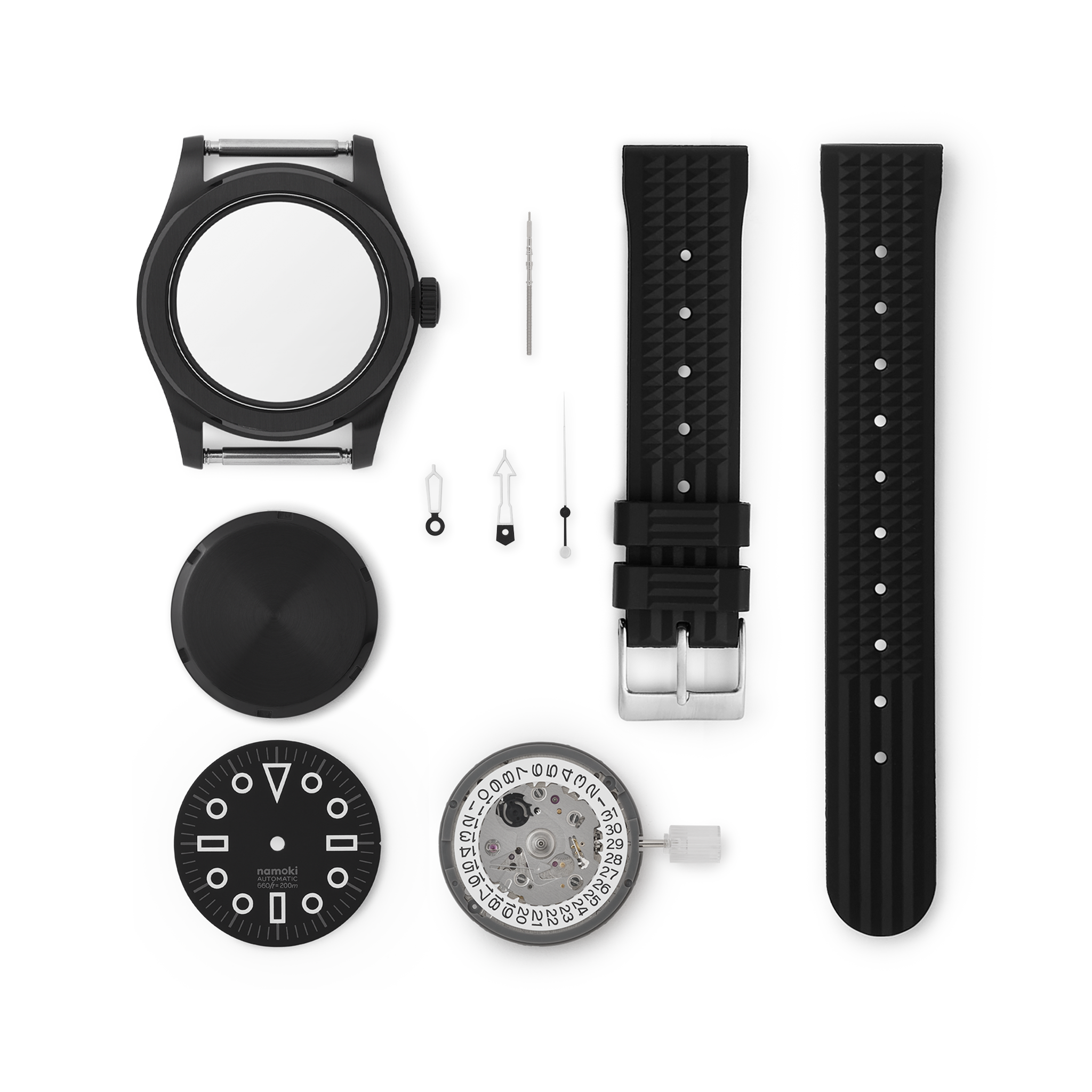 Watch Making Kit NMK-WK03 DIY Watchmaking Kit: Stealth Skeleton Tool Watch – namokiMODS