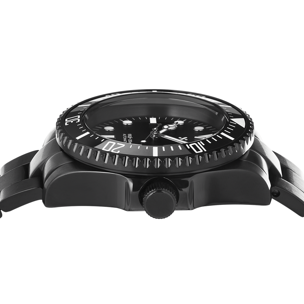 NMK04 Automatic Dive Watch: Lumed DSSD Black on Oyster Bracelet