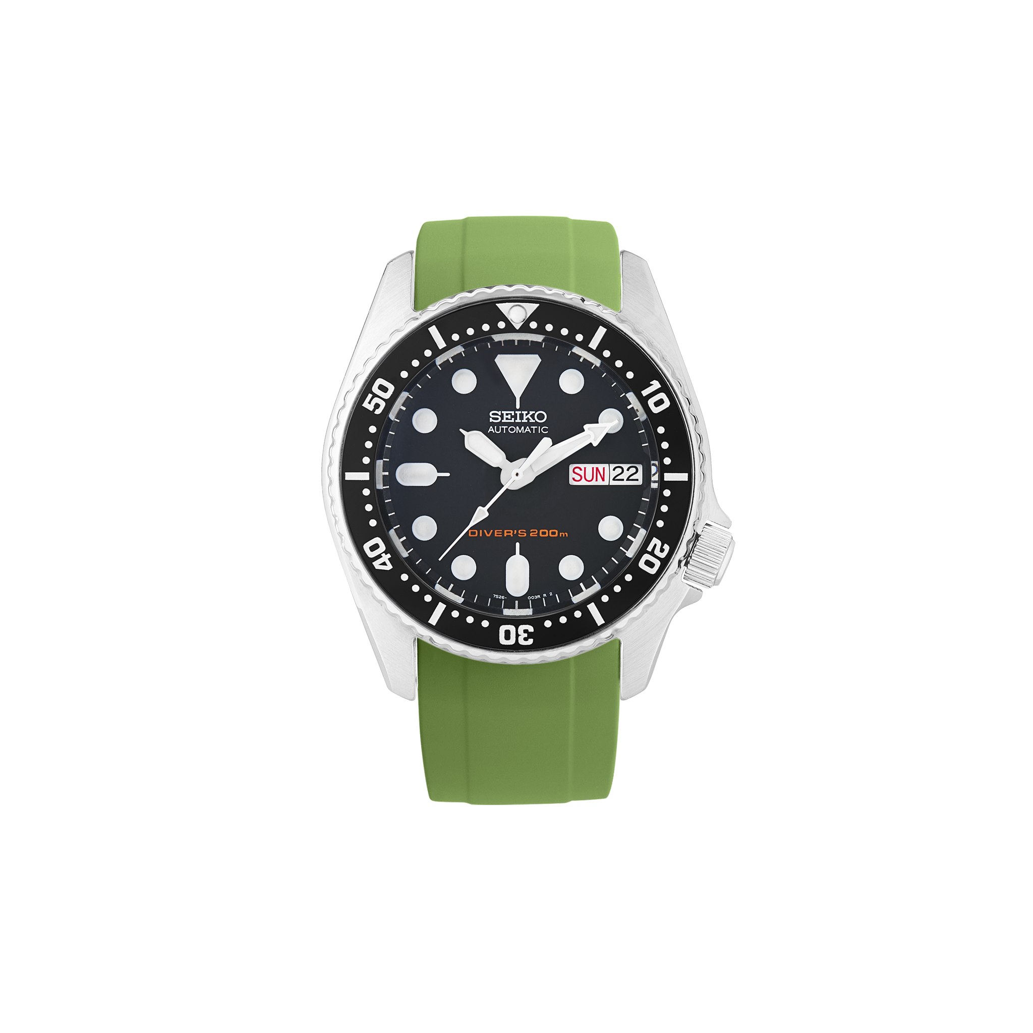 NMK802 FKM Curved End SKX013 Rubber Strap: Olive Green – namokiMODS NMK802 FKM Curved End SKX013 Rubber Strap: Olive Green – namokiMODS