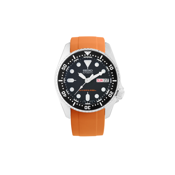 Seiko Sk007 Orange Strap NMK802 FKM Curved End SKX013 Rubber Strap