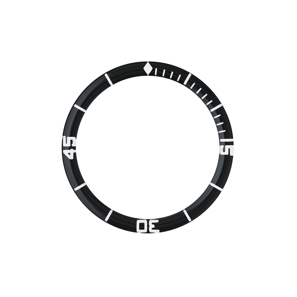 SKX007/SRPD Glass Bezel Insert: Fifty Fathoms Style Black/White