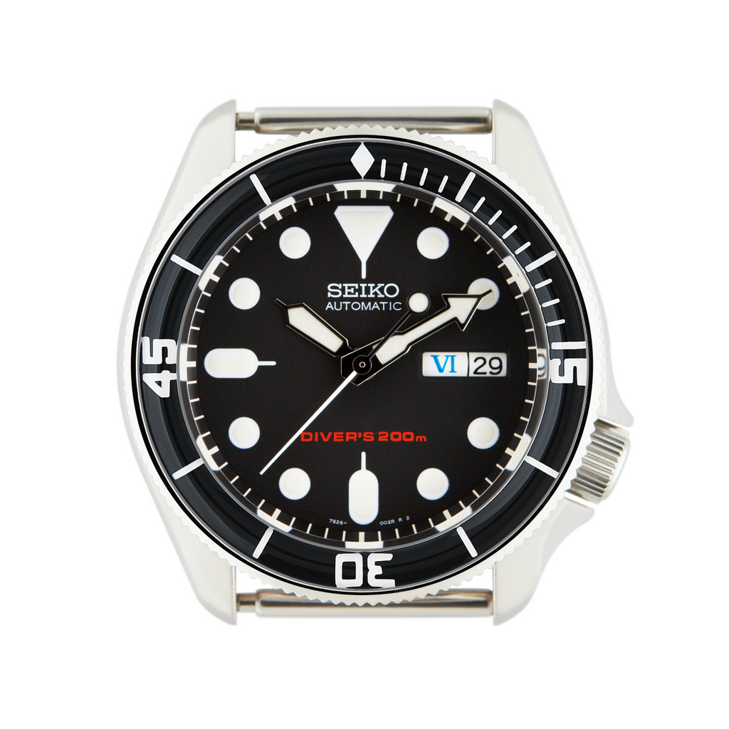 SKX007/SRPD Glass Bezel Insert: Fifty Fathoms Style Black/White