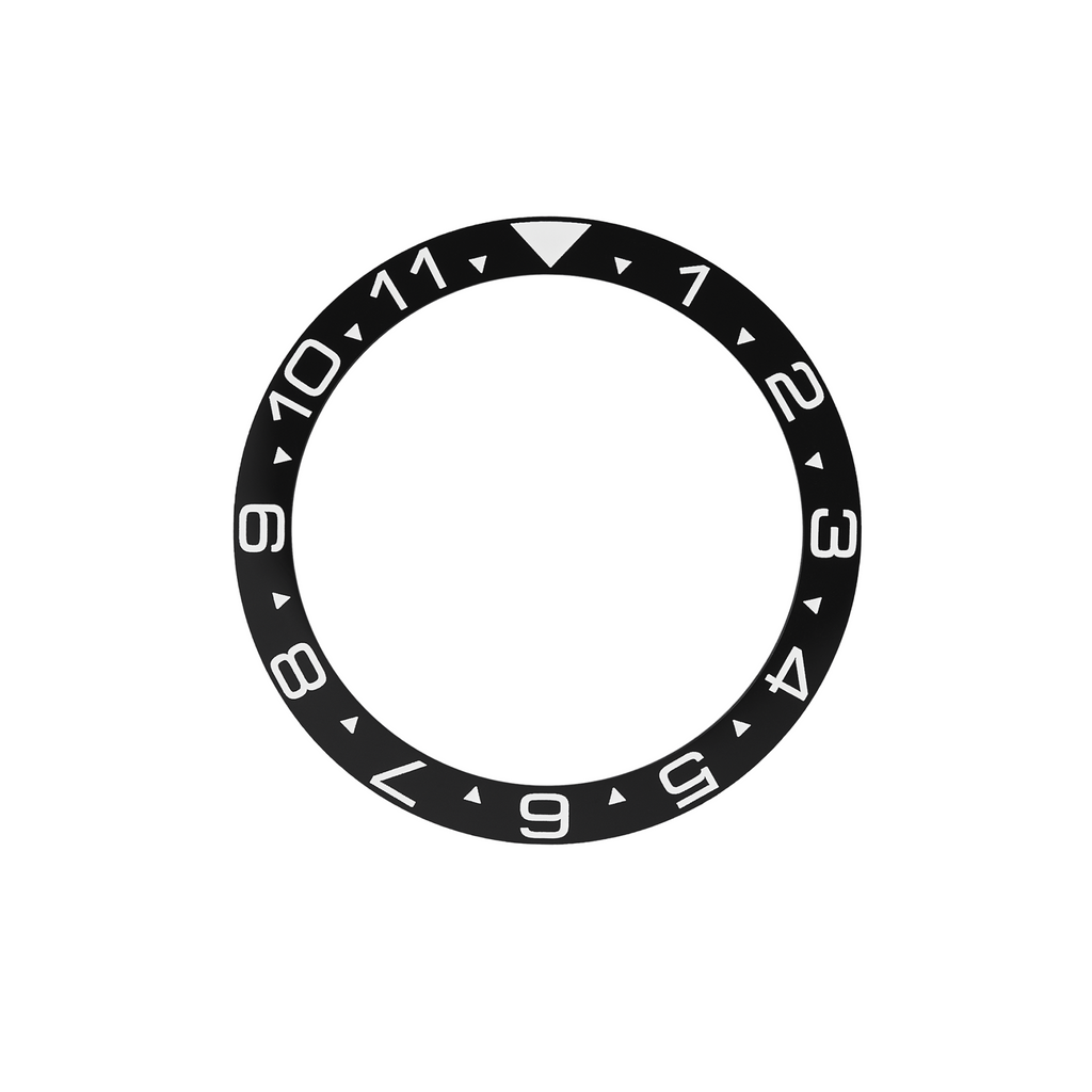 SKX013 Ceramic Bezel Insert: Dual Time (Arrows) Black/White