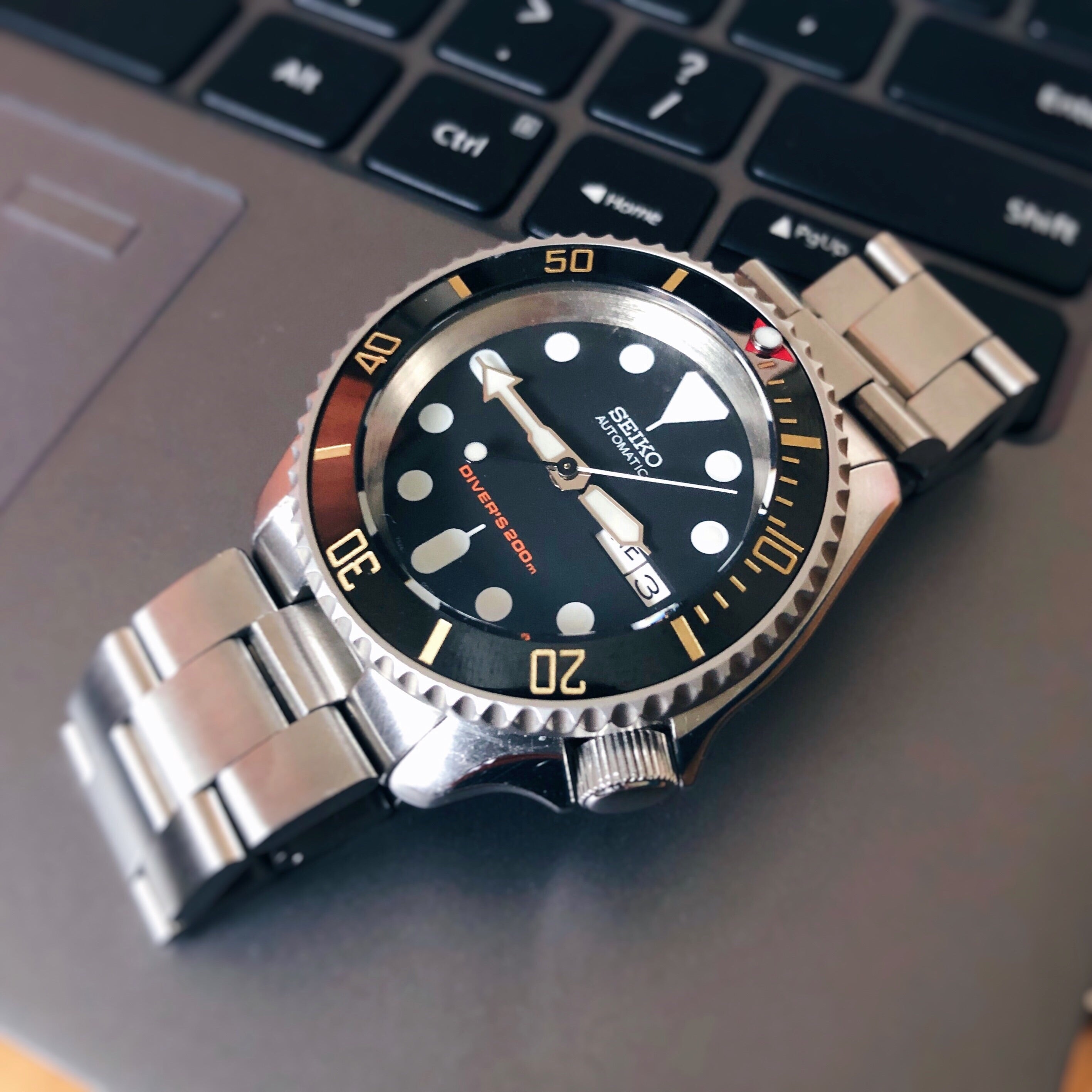 Skx007 Orient Bezel SKX007 Coin Edge Bezel: Polished Gold Finish