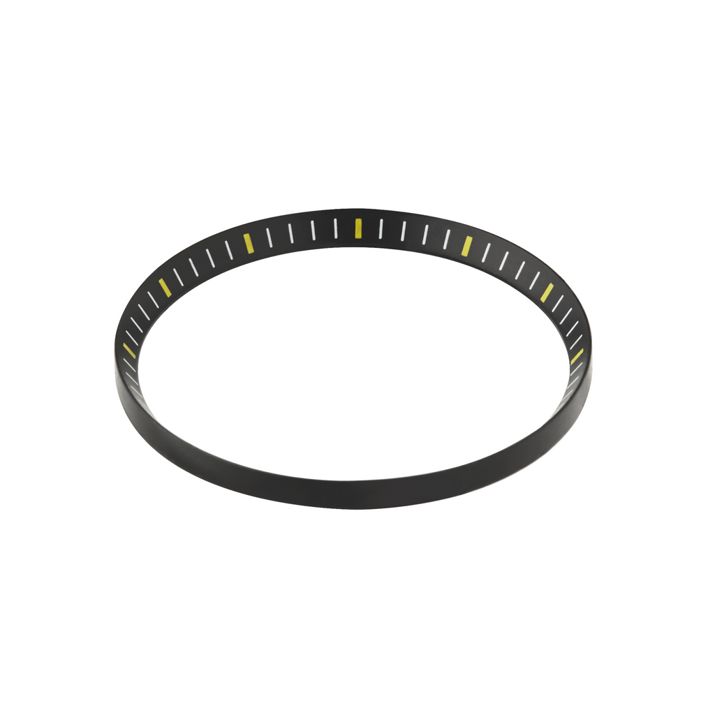 SKX Chapter Ring: Matte Black Finish with Yellow Markers for SKX007 SKX009